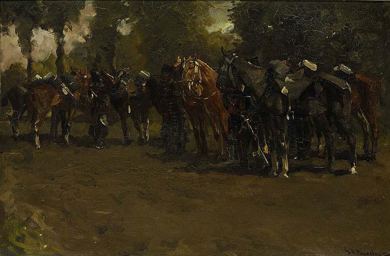 George Hendrik Breitner Cavalry at Rest oil painting picture